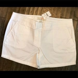 Size 10 J Crew Chino 4” Shorts, white